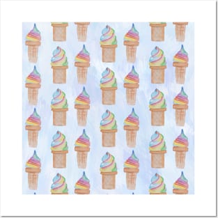 Ice Cream Neck Gator Rainbow Sugarcones Posters and Art